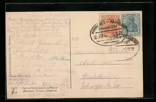 AK Bahnpoststempel Hannover-Hamburg, Zug 774