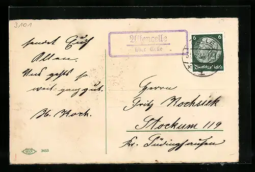 AK Landpoststempel Altenquelle über Celle