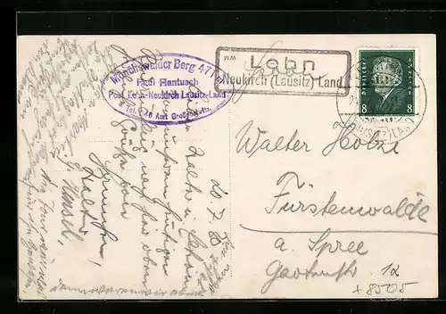 AK Landpoststempel Lehn, Neukirch Lausitz Land