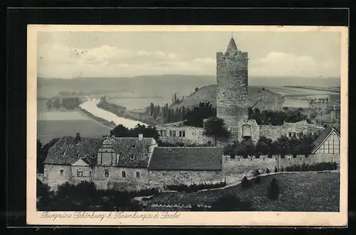 AK Landpoststempel Schönburg über Naumburg /Saale