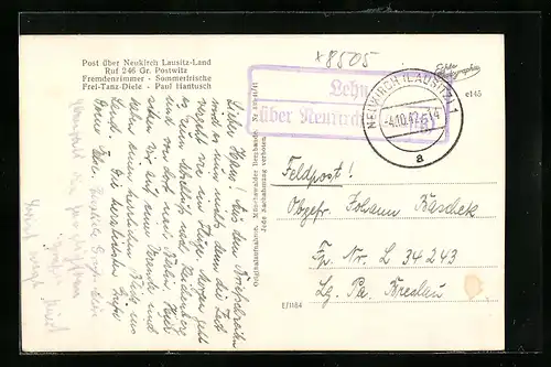 AK Landpoststempel Lehn über Neukirch /Lausitz