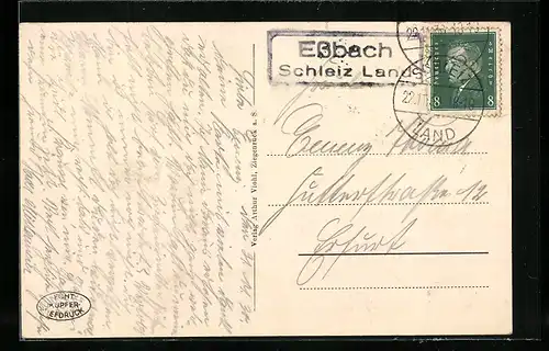 AK Landpoststempel Essbach i. Schleiz Land