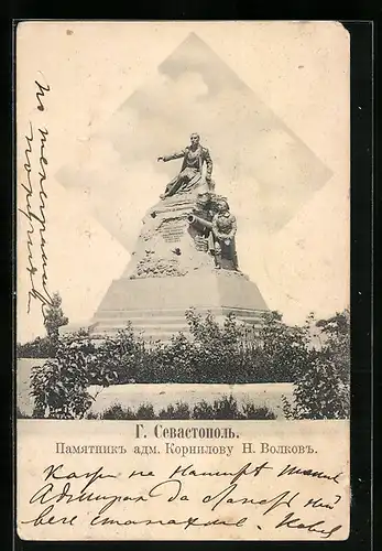 AK Sebastopol /Krim, Kriegerdenkmal im Sonnenschein