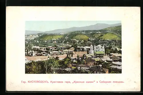 AK Kislowodsk, Panoramablick auf Ort und Umgebung