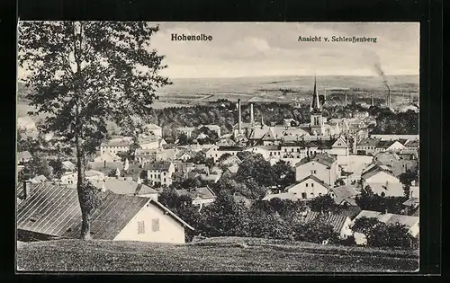 AK Hohenelbe / Vrchlabi, Ansicht vom Schleussenberg aus gesehen