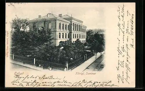 AK Erfurt, Blick auf das Königl. Seminar