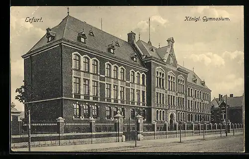 AK Erfurt, Strassenpartie am Königl. Gymnasium