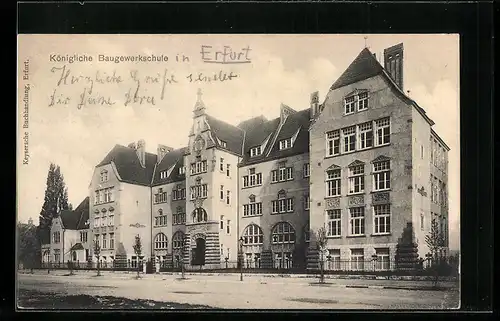 AK Erfurt, Ortspartie an der Königlichen Baugewerkschule