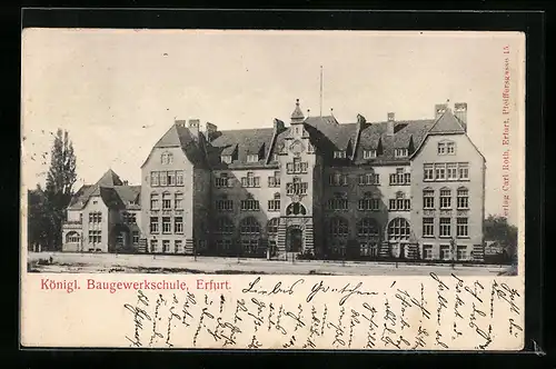 AK Erfurt, Ortspartie an der Königlichen Baugewerkschule