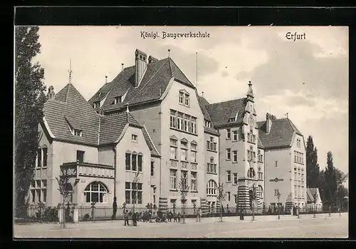 AK Erfurt, Strasse vor der Königl. Baugewerkschule