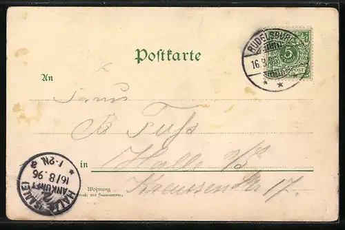 Lithographie Rudelsburg, Burgtor, Die Rudelsburg, Denkmal der 70-71 gefallenen Soldaten