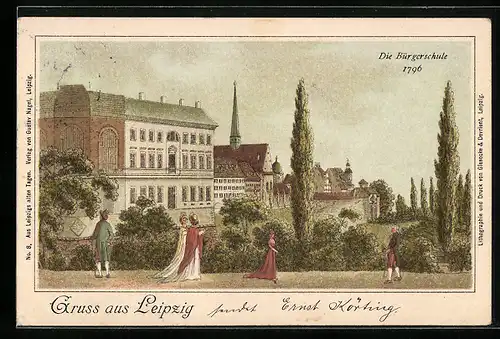 AK Leipzig, Bürgerschule im Jahre 1796