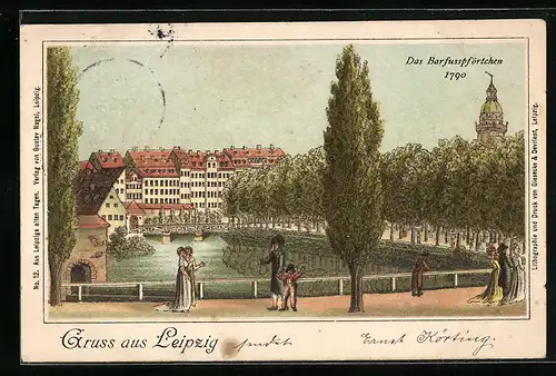 Lithographie Leipzig, Das Barfusspförtchen