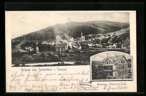 AK Schmitten /Taunus, Kurhaus, Terrassenseite, Gesamtansicht