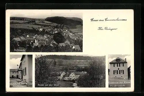 AK Emmershausen /Krs. Usingen, Gasthaus zur Krone, Bes. Albert Rühl, Totalansicht