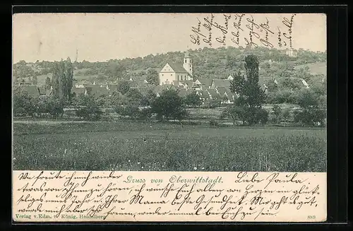 AK Oberwittstadt, Ortsansicht mit Kirche