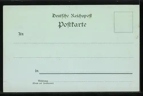 Lithographie Frankfurt a. M., Kaiser Wilhelm I. Denkmal, Post, Zeil