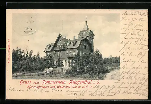 AK Klingenthal, Waldhotel Sommerheim Klingenthal