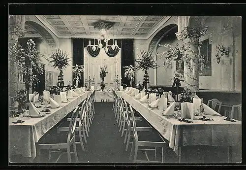 AK Berlin-Kreuzberg, Hotel Deutscher Hof, Luckauerstrasse 15, Inh. Fritz Hannecke, Weisser Saal