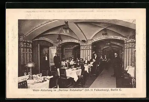AK Berlin-Mitte, Wein-Abteilung im Berliner Rathskeller, Inh. H. Falkenberg, Königstrasse