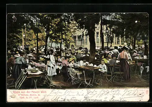 AK Berlin-Neukölln, Gruss aus der Gastwirtschaft Neue Welt, Inh. A. Scholz