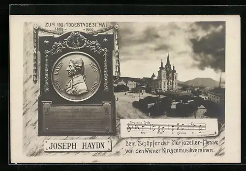 AK Gedenktafel zum 100. Todestag von Jospeh Haydn, Soprana Solo