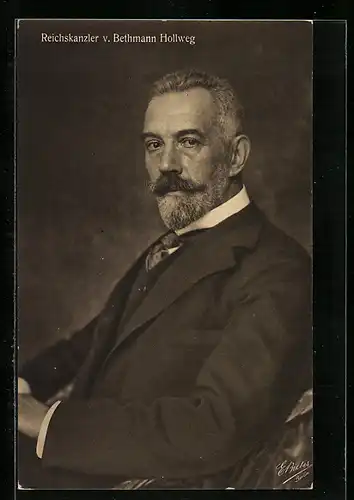 AK Reichskanzler von Bethmann Hollweg im eleganten Anzug