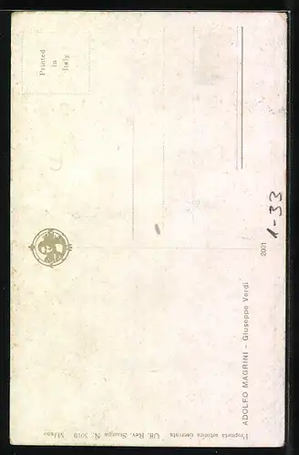 AK Portrait von Giuseppe Verdi, Komponist