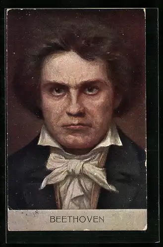Künstler-AK Ludwig van Beethoven, Portrait des Musikers vergangener Tage