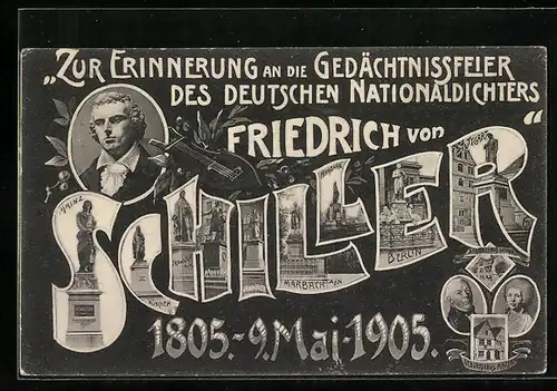 AK Zum 100sten Todestag Friedrich von Schiller