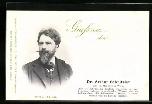 AK Portrait des Schriftstellers Dr. Arthur Schnitzler