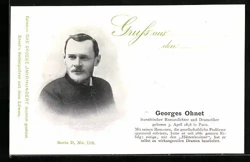 AK Georges Ohnet, Portrait und Kurzvita