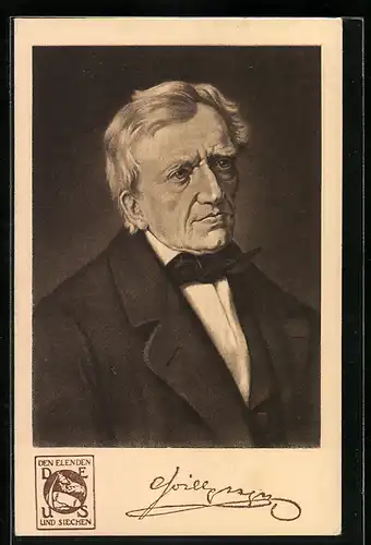 AK Franz Grillparzer als alter Herr in Anzug