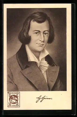 AK Portrait des Dichters Heinrich Heine