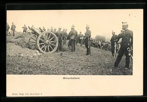 AK Soldaten der Schweizer Armee mit Mörserbatterie