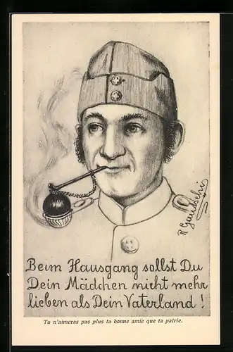 AK Soldat der Schweizer Armee, Portrait
