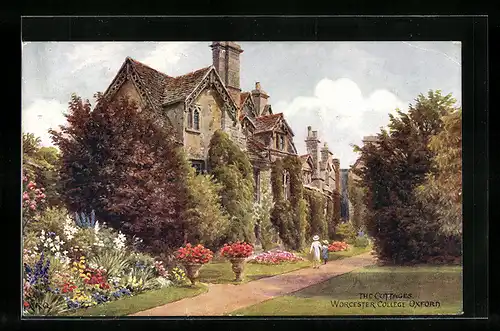 Künstler-AK A. R. Quinton: The Cottages, Worchester College, Oxford
