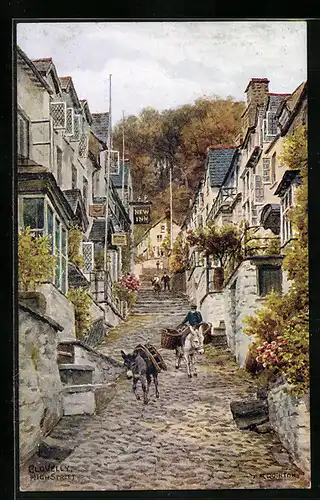 Künstler-AK A. R. Quinton: Clovelly, High Streets