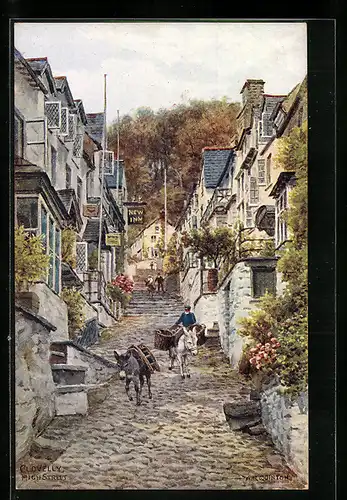 Künstler-AK A. R. Quinton: Clovelly, High Streets