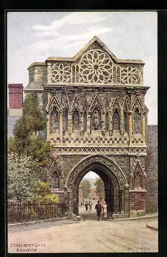 Künstler-AK A. R. Quinton: Norwich, Ethelbert Gate