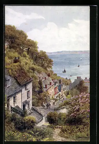Künstler-AK A. R. Quinton: Clovelly from above