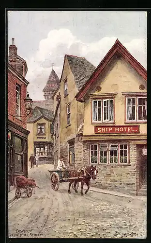 Künstler-AK A. R. Quinton: Fowey, Ostwithiel Street