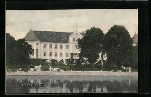 AK Gaunö, Gutshaus am Wasser