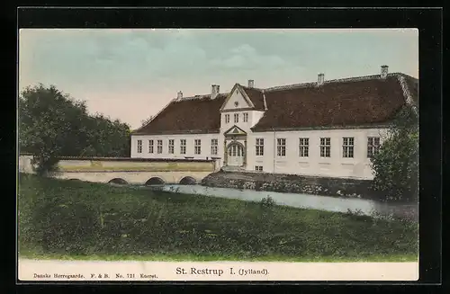 AK St. Restrup /Jylland, Ansicht vom Schloss