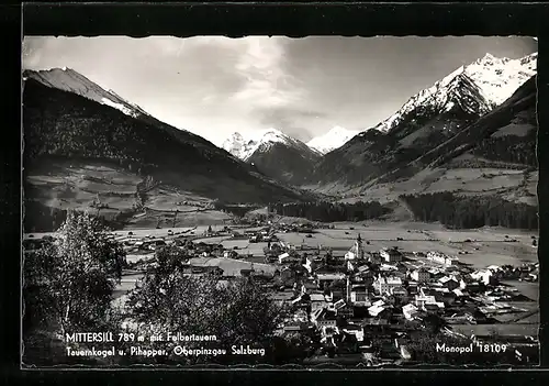 AK Mittersill /Oberpinzgau, Teilansicht mit Felbertauern, Tauernkogel und Pihapper