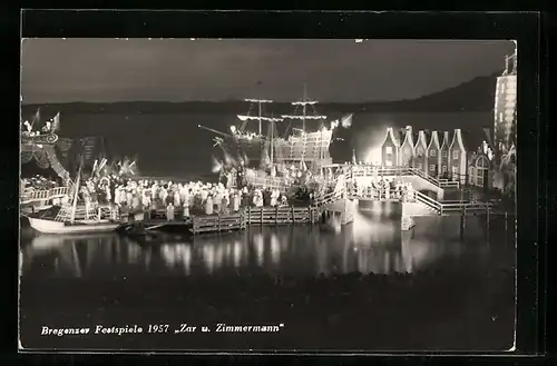 AK Bregenz, Bregenzer Festspiele 1957, Zar und Zimmermann