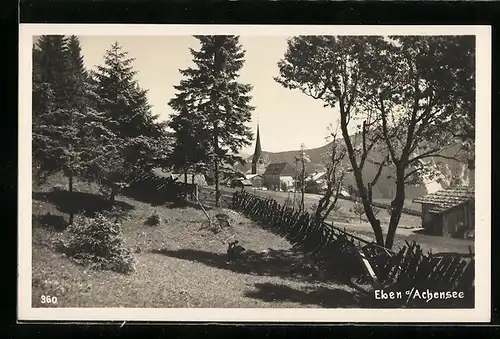 AK Eben a. Achensee, Ortspartie mit Kirche