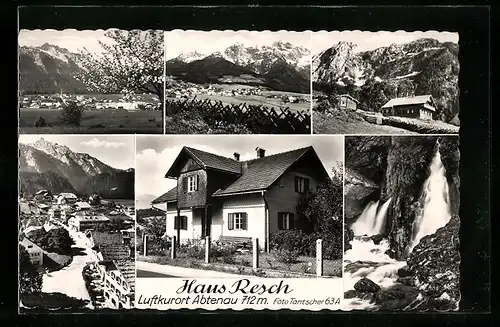 AK Abtenau, Pension Haus Resch, Wasserfall, Strassenpartie