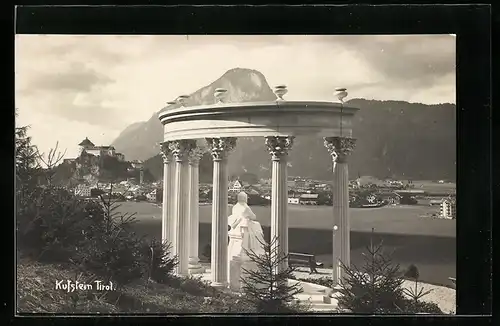 AK Kufstein, Teilansicht mit Denkmal