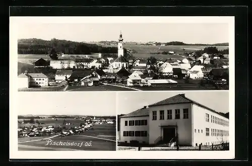 AK Pischelsdorf, Schule, verschiedene Ortspanoramen